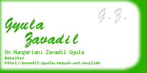 gyula zavadil business card